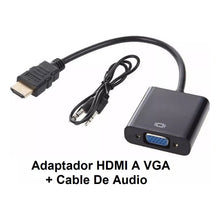 Cargar imagen en el visor de la galería, Adaptador Convertidor Hdmi A Vga Con Plug 3.5 + Cable Audio
