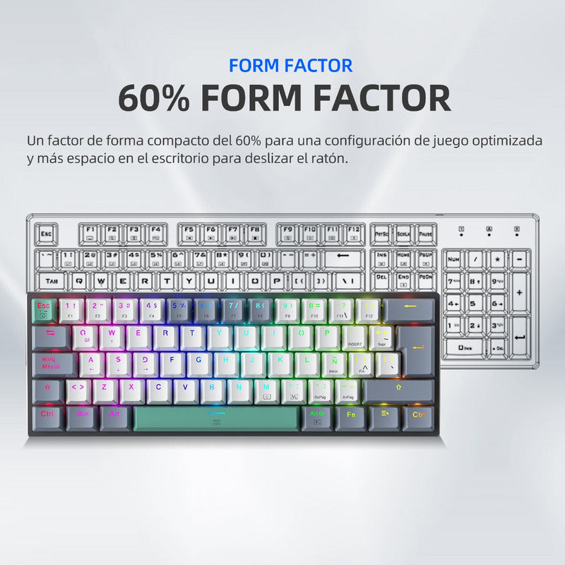 Teclado Gamer Machenike Qwerty Hotswapping Switch Español Color Red Switch Con Luz Rgb