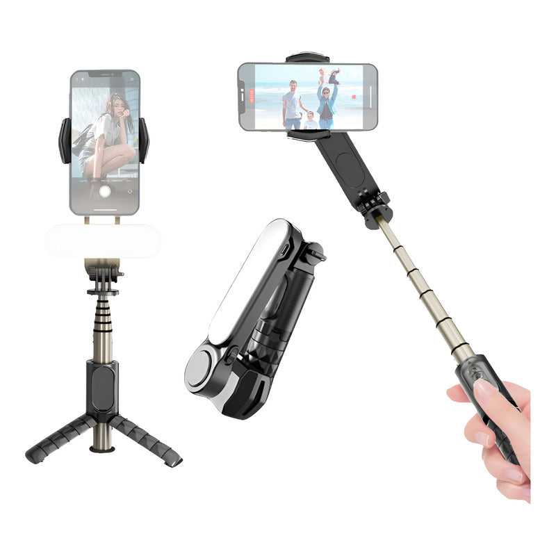 Estabilizador Portátil Gimbal Q09 Multifunción Giratorio 360 Negro
