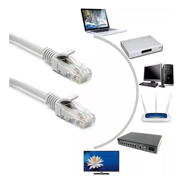 Cable Utp Cat 5e Rj45 Armado 20 Metros Gris