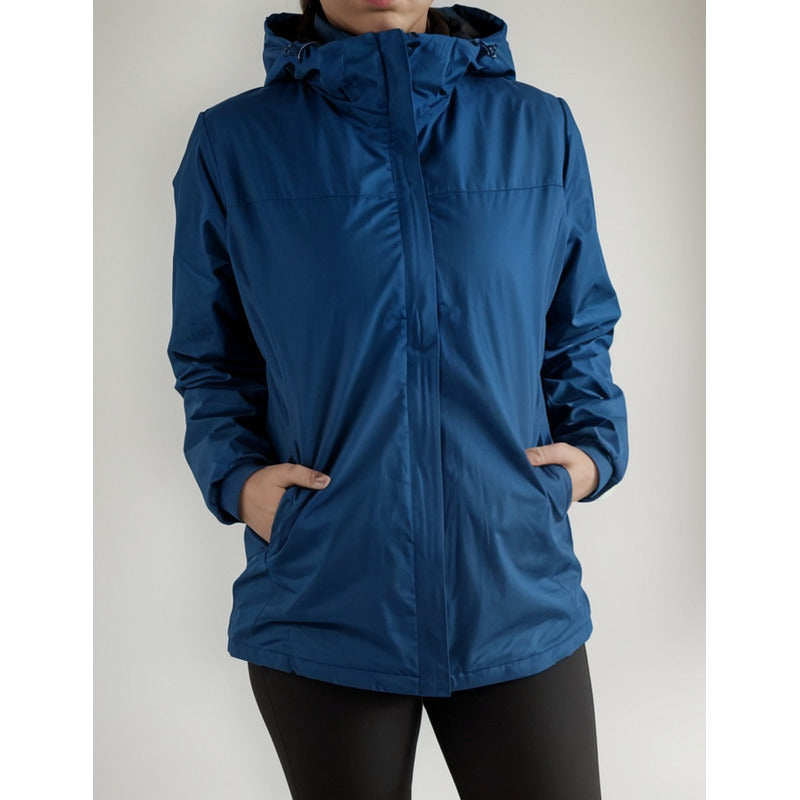 Chaqueta Mujer Parka Forro Piel Azul (ml) Azul Acero L Azul