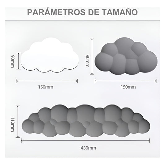 3 Pcs Mouse Pad Gel Ergonomico Wrist Support Gris