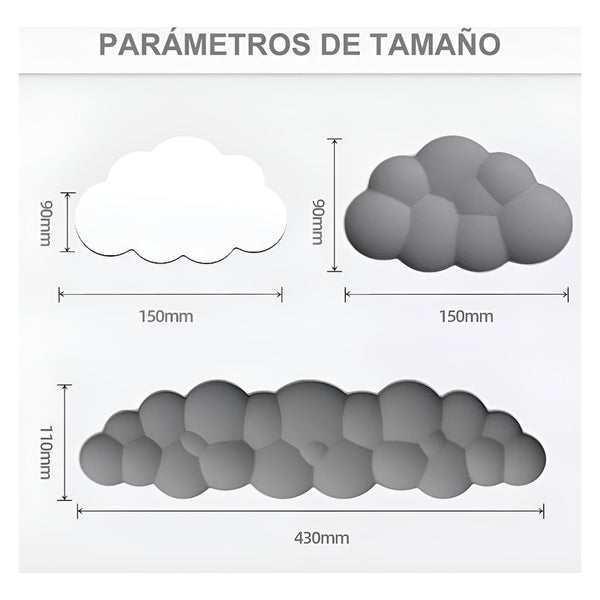 3 Pcs Mouse Pad Gel Ergonomico Wrist Support Gris