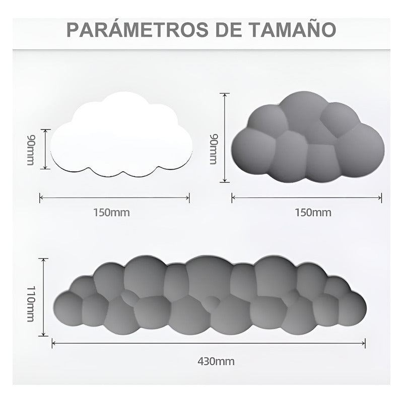 3 Pcs Mouse Pad Gel Ergonomico Wrist Support Gris