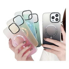 Cargar imagen en el visor de la galería, Carcasa Mate Magnética Traslucida Degradada (varios Modelos) Rosa 14 Pro

