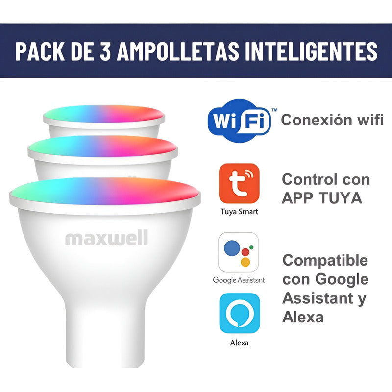 Ampolleta Led Smart Gu10 X3 Rgb Rgb