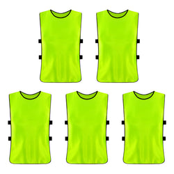 Pack X5 Chaleco Deportivo Peto Multiuso Para Adultos Futbol Verde Neón Unitalla