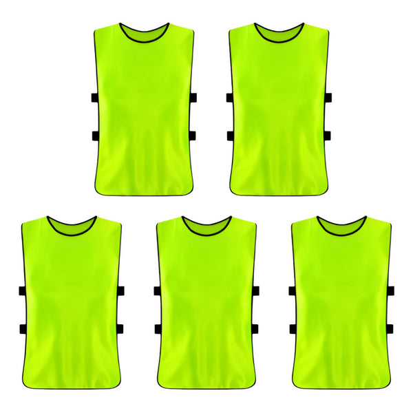 Pack X5 Chaleco Deportivo Peto Multiuso Para Adultos Futbol Verde Neón Unitalla