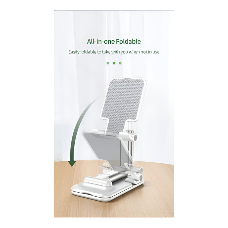 Soporte Ajustable Para Teléfono Celular Plegable Tableta Blanco