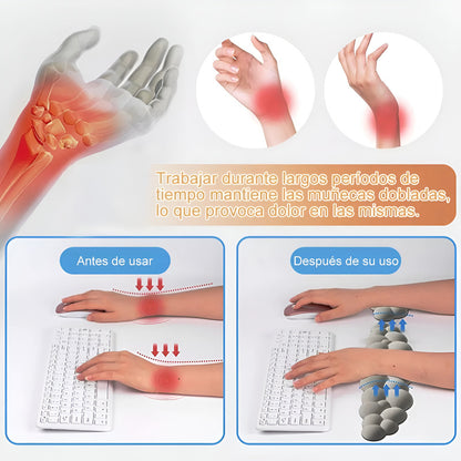 3 Pcs Mouse Pad Gel Ergonomico Wrist Support Gris