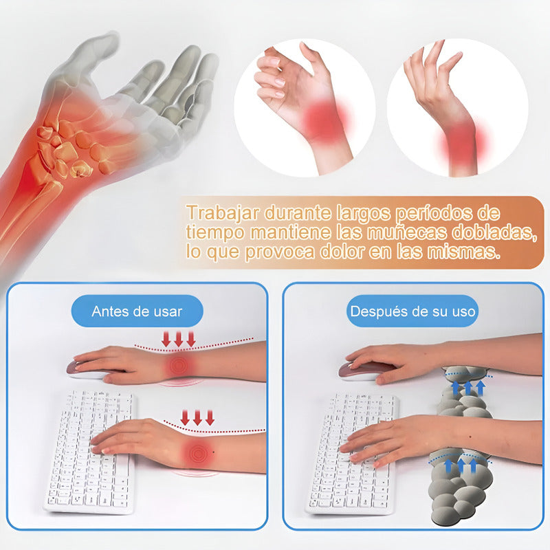3 Pcs Mouse Pad Gel Ergonomico Wrist Support Gris