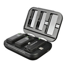 Cargar imagen en el visor de la galería, Mini Microfonos Inalambrico Solapa Para Celular iPhone iPad Color Negro
