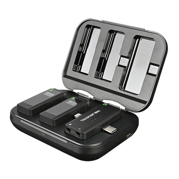 Mini Microfonos Inalambrico Solapa Para Celular iPhone iPad Color Negro