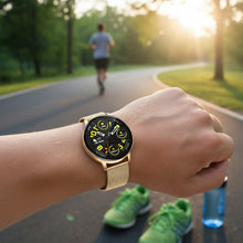Cargar imagen en el visor de la galería, Smartwatch Deportivo S53 Amoled, Gps, Ritmo Cardíaco, Oxígen Dorado Oscuro Milanés Rosa Claro Beige
