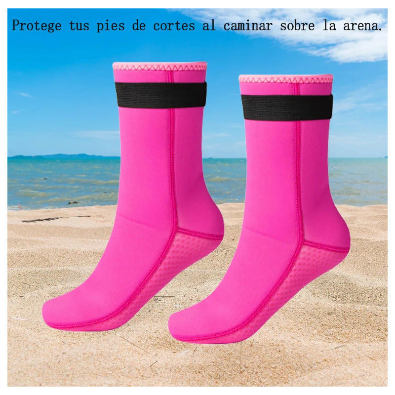 Máscara De Buceo Genérica Neopreno Botín Calcetines Fucsia