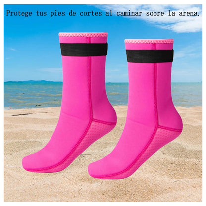 Máscara De Buceo Genérica Neopreno Botín Calcetines Fucsia