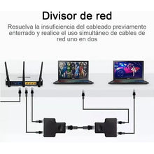Cargar imagen en el visor de la galería, Adaptador Splitter Rj45 Divisor 1 A 2 Vías Doble Puerto 1par
