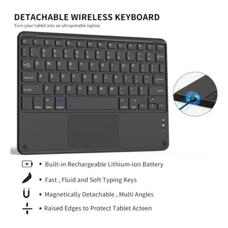 Funda Carcasa Con Teclado Touchpad Para iPad 10.2 7/8/9 Gene Negro