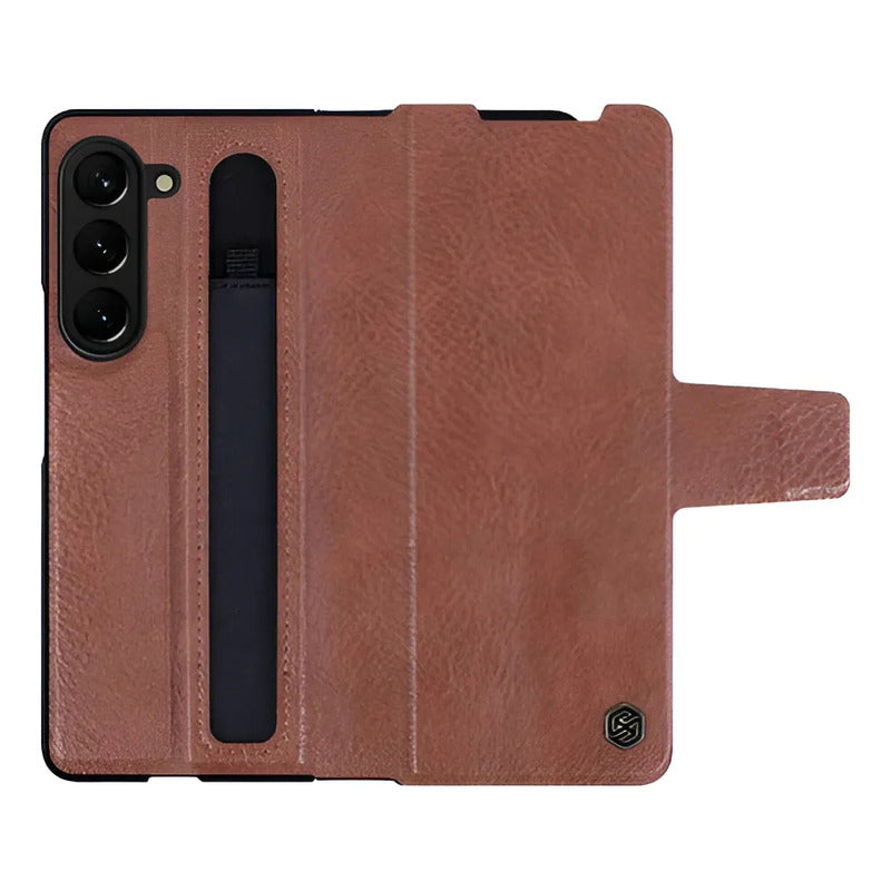 Carcasa Nillkin Cuero Para Samsung Galaxy Z Fold 5 Marrón Carcasa Nillkin Cuero Para Samsung Z Fold 5