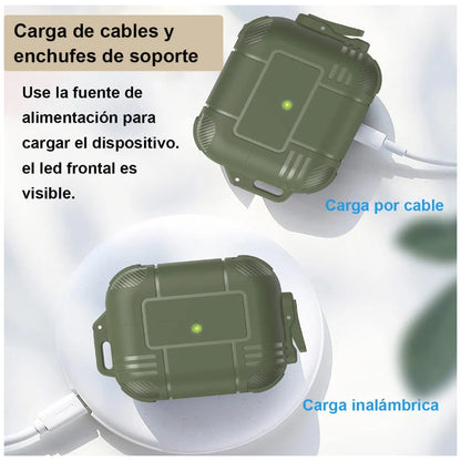 Funda Para AirPods 3 Anticaída Diseño Suave Creativo Verde Musgo