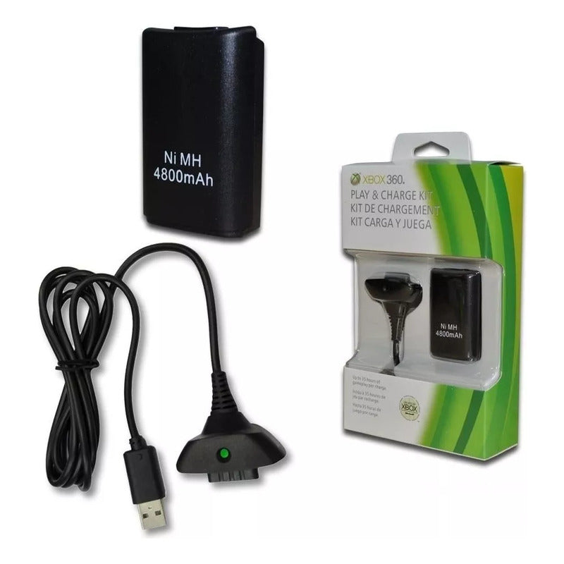 Kit De Carga Y Juego Xbox 360 Batería 4800 Mah