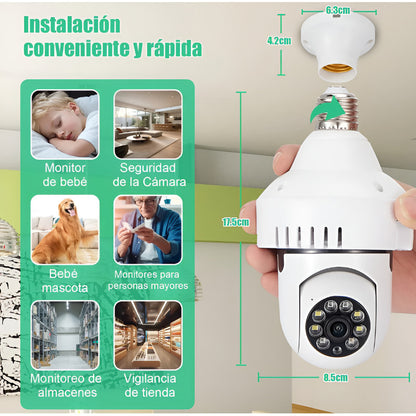 Camara Wifi Seguridad Foco 360, 1080p Blanco
