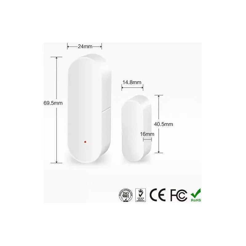 Sensor Puerta Y Ventana Y Luz Wifi Inteligente 2 En 1 Tuya Blanco