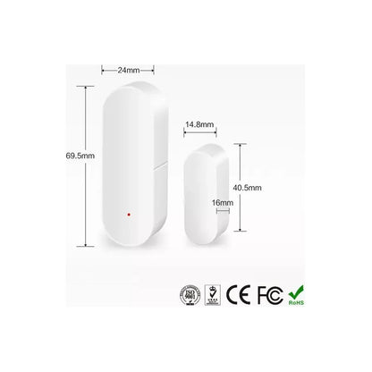 Sensor Puerta Y Ventana Y Luz Wifi Inteligente 2 En 1 Tuya Blanco