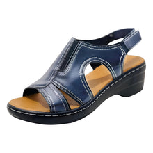 Cargar imagen en el visor de la galería, Sandalias De Mujer Tacon Grueso Azul Azul Oscuro Geométrico 36 Cl
