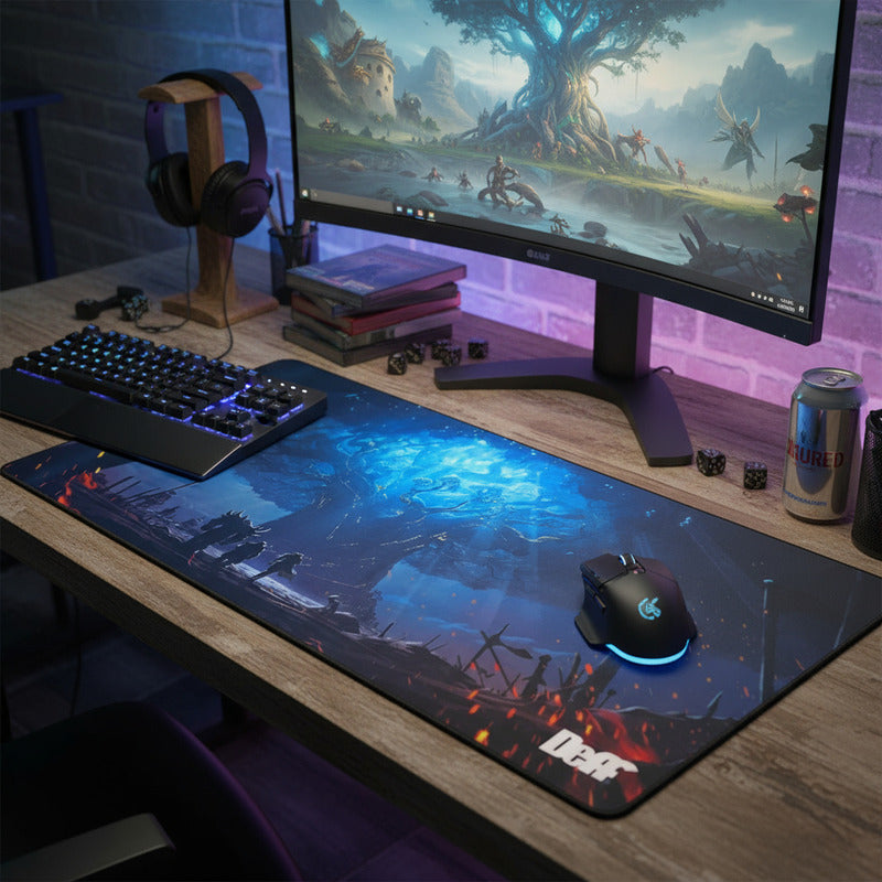 Mouse Pad Gamer Xl Antideslizante  Negro World Of Warcraft