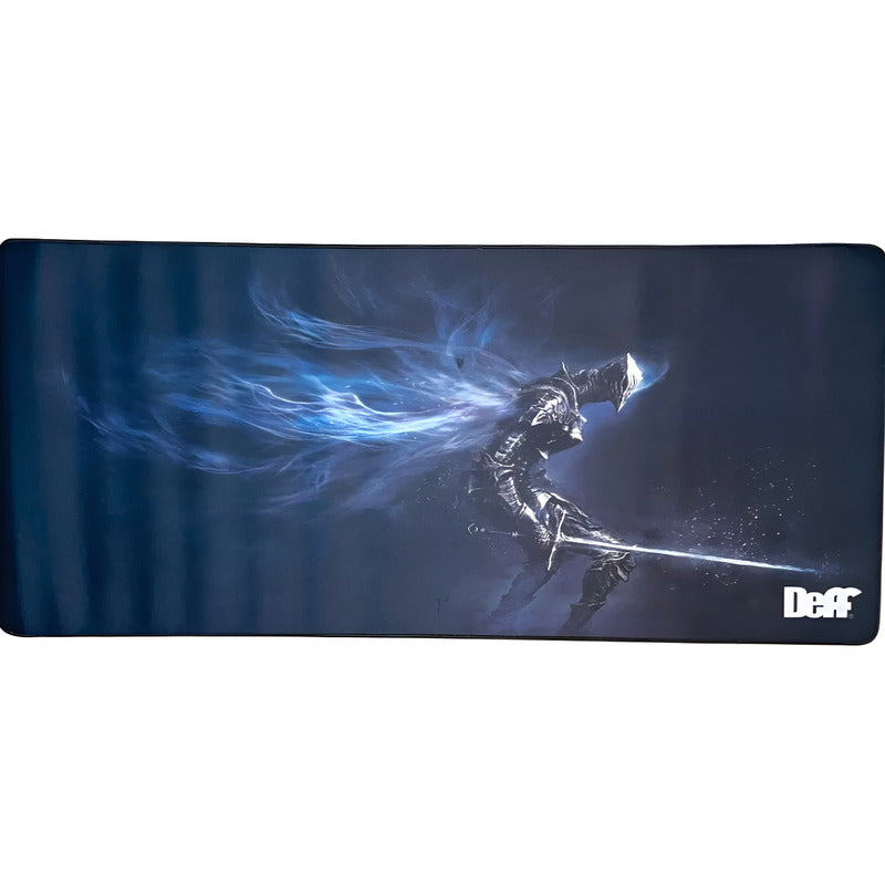 Mouse Pad Gamer Xl Antideslizante Caballero Con Espada Azul Oscuro