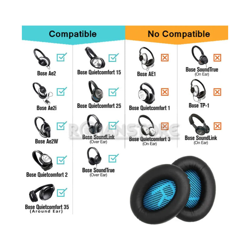 Almohadillas Repuesto Para Audífonos Bose Qc15 Qc25 Qc35