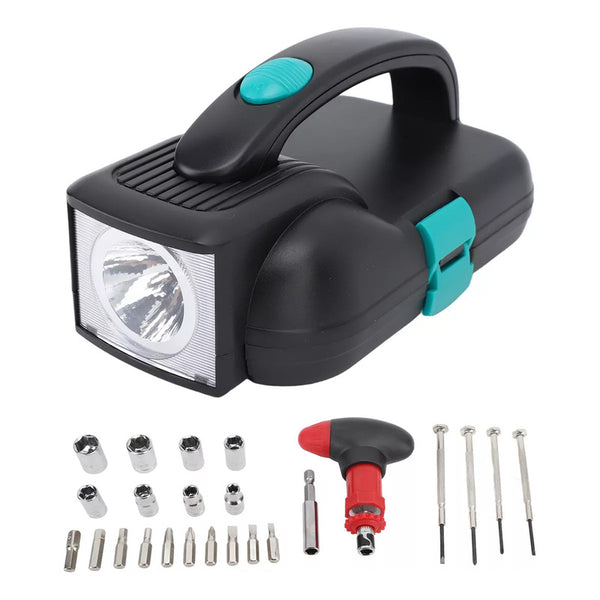 Juego De Linternas Con Luz Caja De Herramientas Luz 24 Pcs Negro