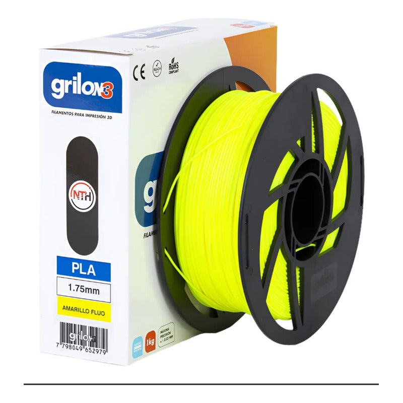 Filamento Pla Grilon3 1.75mm 1kg Impresora 3d - 3dpt Amarillo Flúo