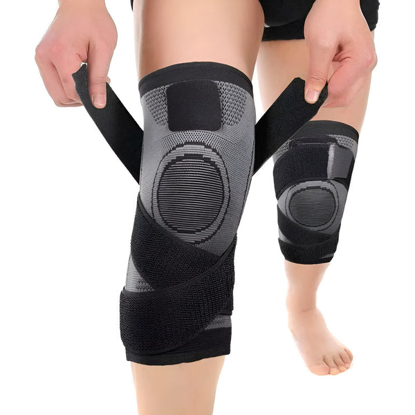 Rodillera Deportiva Compresion Set X2 Banda Ajustable Negro Xl