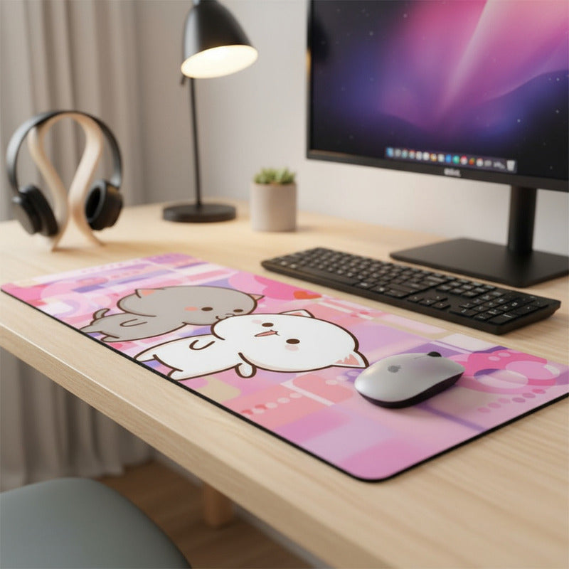 Mouse Pad Genérica Peach & Goma 90x40 Rosa Claro Peach Goma