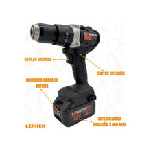 Cargar imagen en el visor de la galería, Taladro Percutor Brushless Lernen Black Edition + 2 Baterías Negro 50
