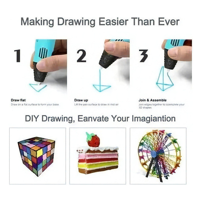 Bolígrafo Lapiz Impresora 3d Digital + Pack 20 Filamentos