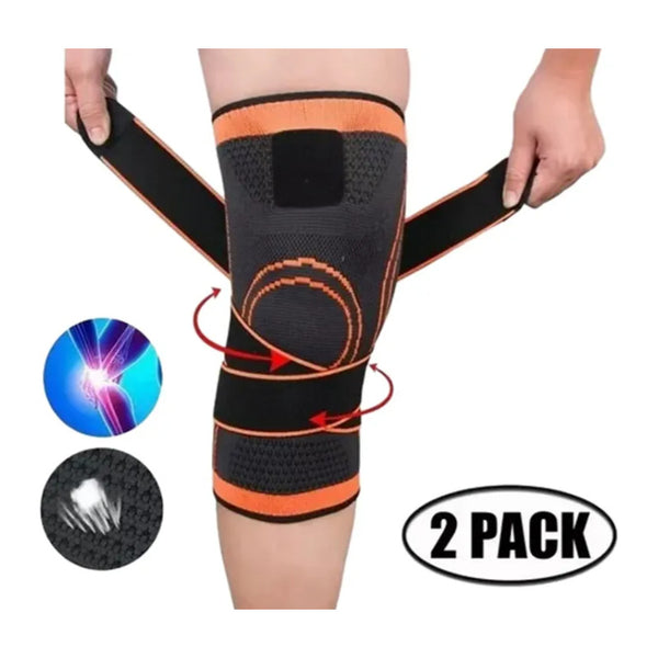 Rodillera Elastica Compresion Gym Correr Deportes Naranja S