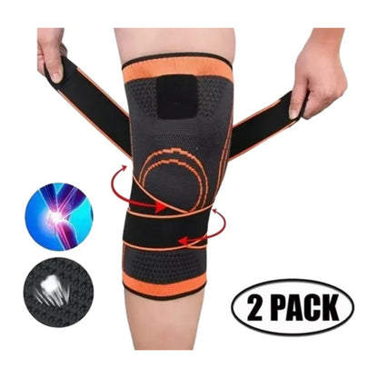 Rodillera Elastica Compresion Gym Correr Deportes Naranja M