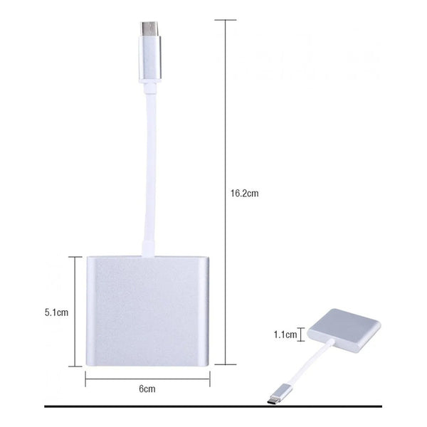 Convertidor Adaptador Hdmi A Tipo C 3en1 4k