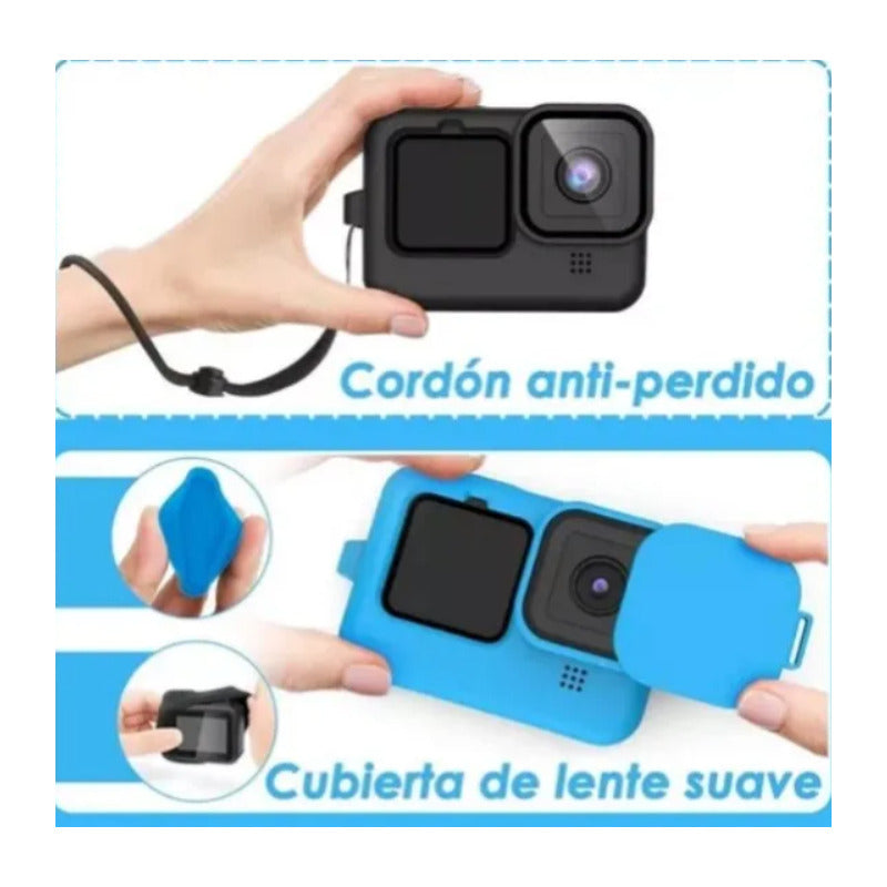 Funda De Silicona Para Gopro Hero 11/10/9 Negro Y Azul 2pcs Azul/negro