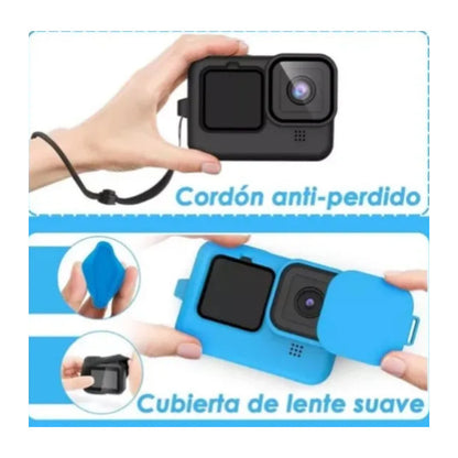 Funda De Silicona Para Gopro Hero 11/10/9 Negro Y Azul 2pcs Azul/negro