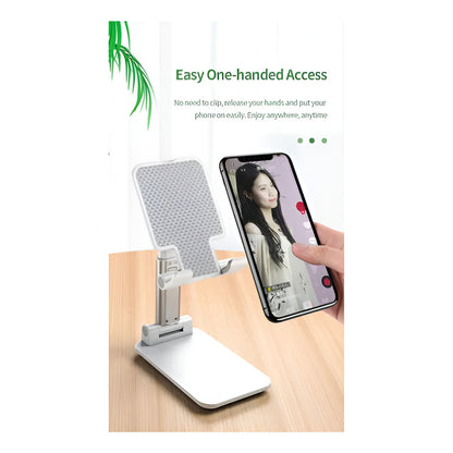 Soporte Ajustable Para Teléfono Celular Plegable Tableta Blanco
