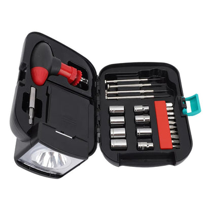 Juego De Linternas Con Luz Caja De Herramientas Luz 24 Pcs Negro