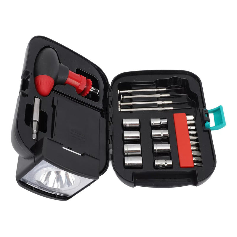 Juego De Linternas Con Luz Caja De Herramientas Luz 24 Pcs Negro