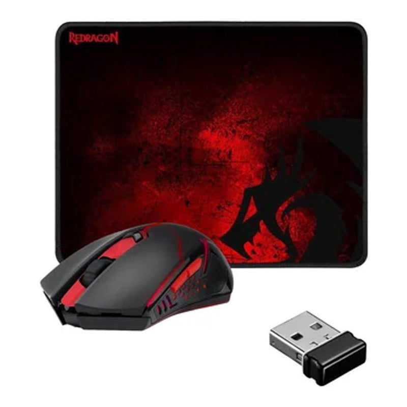 Kit Redragon Padmouse/mouse Inalambrico M601wl-ba Negro Y Rojo