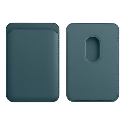 2pcs Tarjetero Cartera Magsafe Piel Pu Compatible Con iPhone Azul Petróleo Lisa