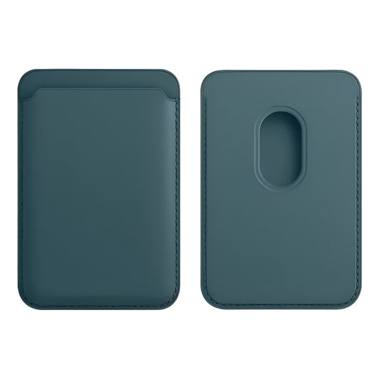 2pcs Tarjetero Cartera Magsafe Piel Pu Compatible Con iPhone Azul Petróleo Lisa