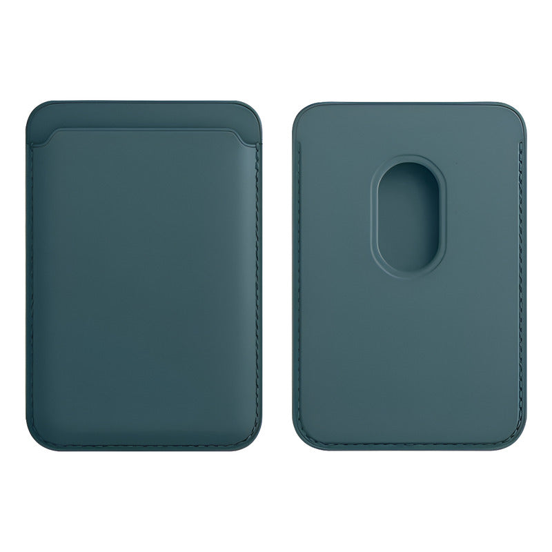 2pcs Tarjetero Cartera Magsafe Piel Pu Compatible Con iPhone Azul Petróleo Lisa